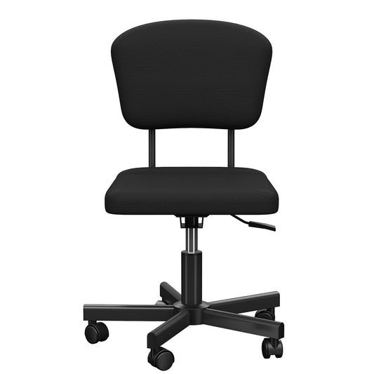 Mesh Task Chair Plush Cushion, Armless Desk Chair Home Office Chair, Adjustable Swivel Rolling Task Chair, Comfortable Mesh Back Computer Work Dressing Chair